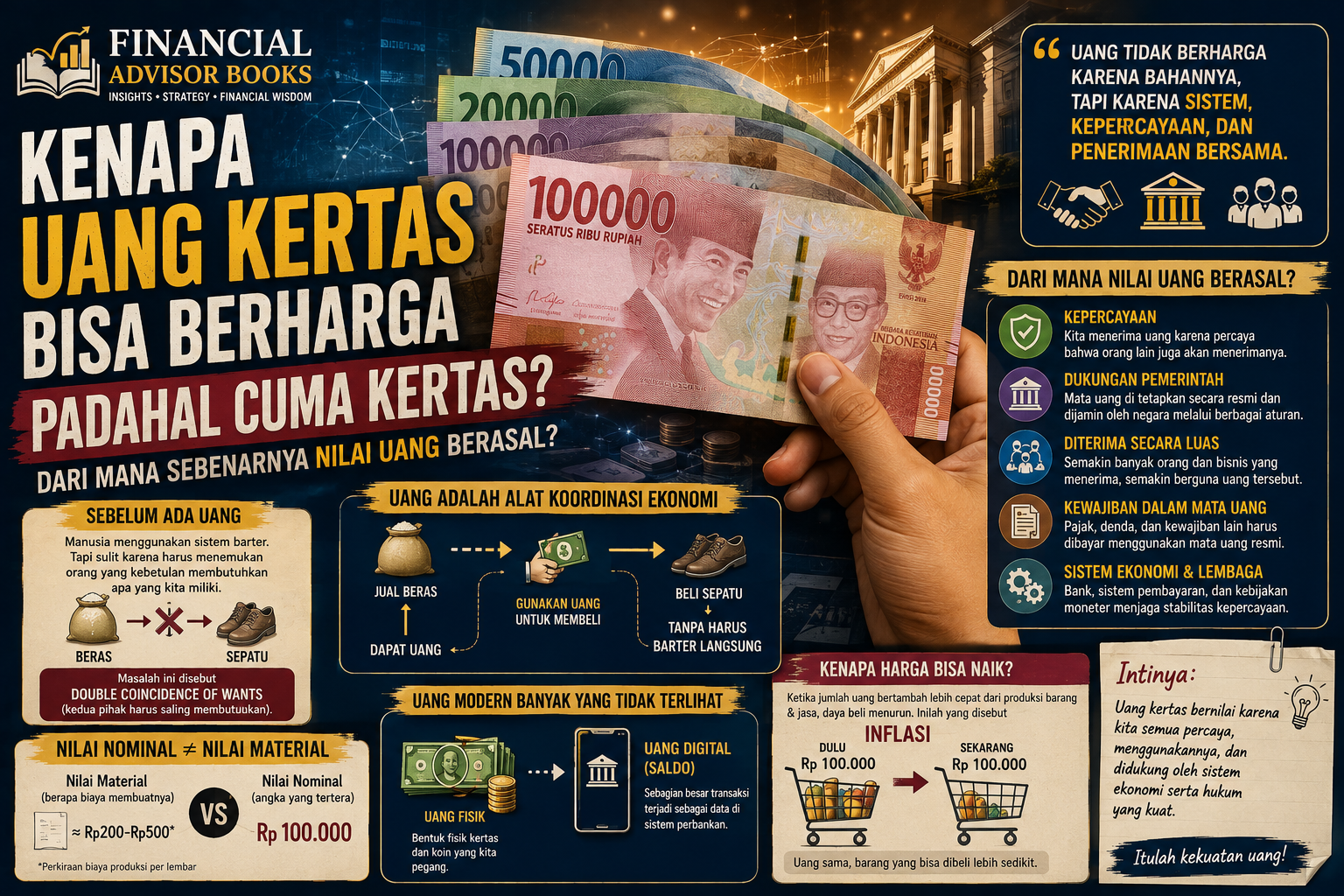 Kenapa Uang Kertas Bisa Berharga Padahal Cuma Kertas? Dari Mana Sebenarnya Nilai Uang Berasal?